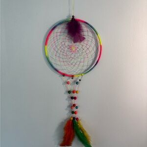 Rainbow Color Dreamcatcher with Feathers